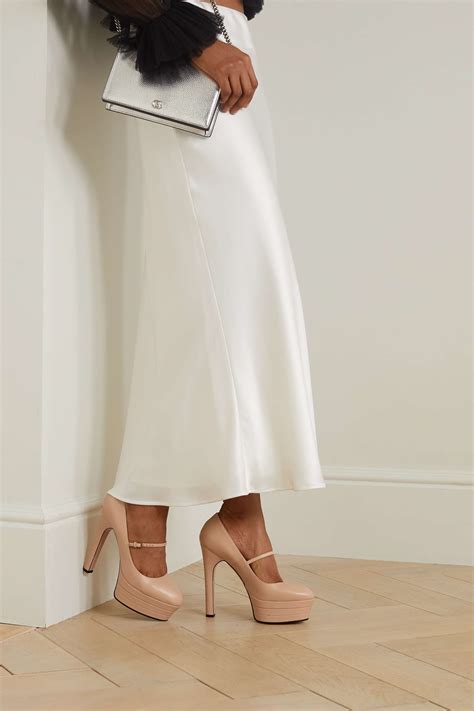 gucci angel leather platform pump|net a porter gucci pumps.